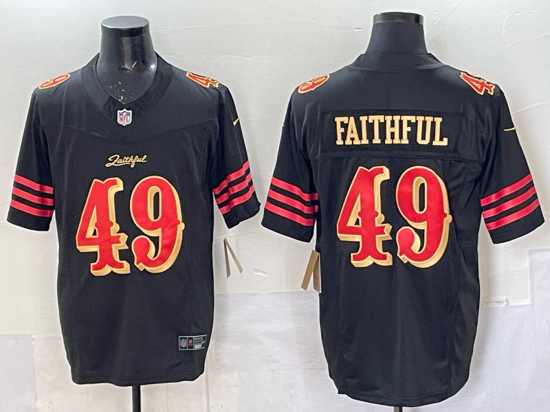 Men San Francisco 49ers #49 Faithful black 2025 Nike NFL Jersey 001->san francisco 49ers->NFL Jersey